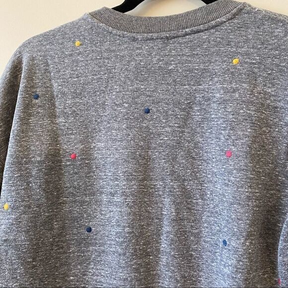 Anthropologie "Current Air" Polka Dot Heather Grey Sweatshirt (XS) - Picture 7 of 9
